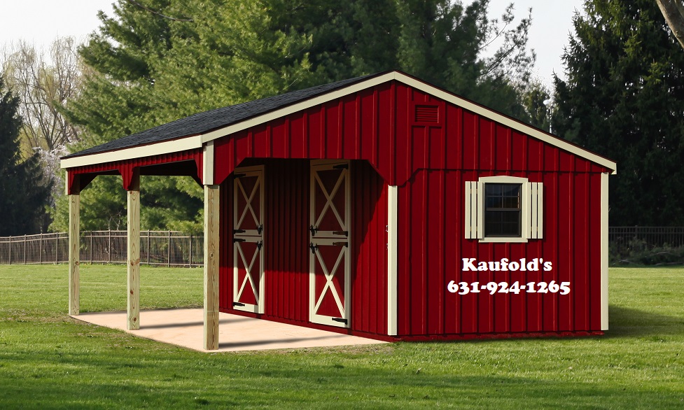 10x24 amish stall horse barn overhang